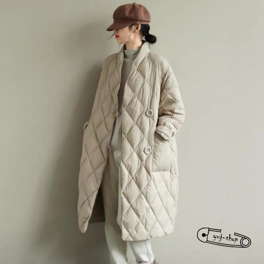 高級な質感 キルティングコート ロングコート レディース アウター 防寒 ダウン 中綿 秋 冬アウター 長袖 冬服 立てネック キルティング 大きめ ゆったり