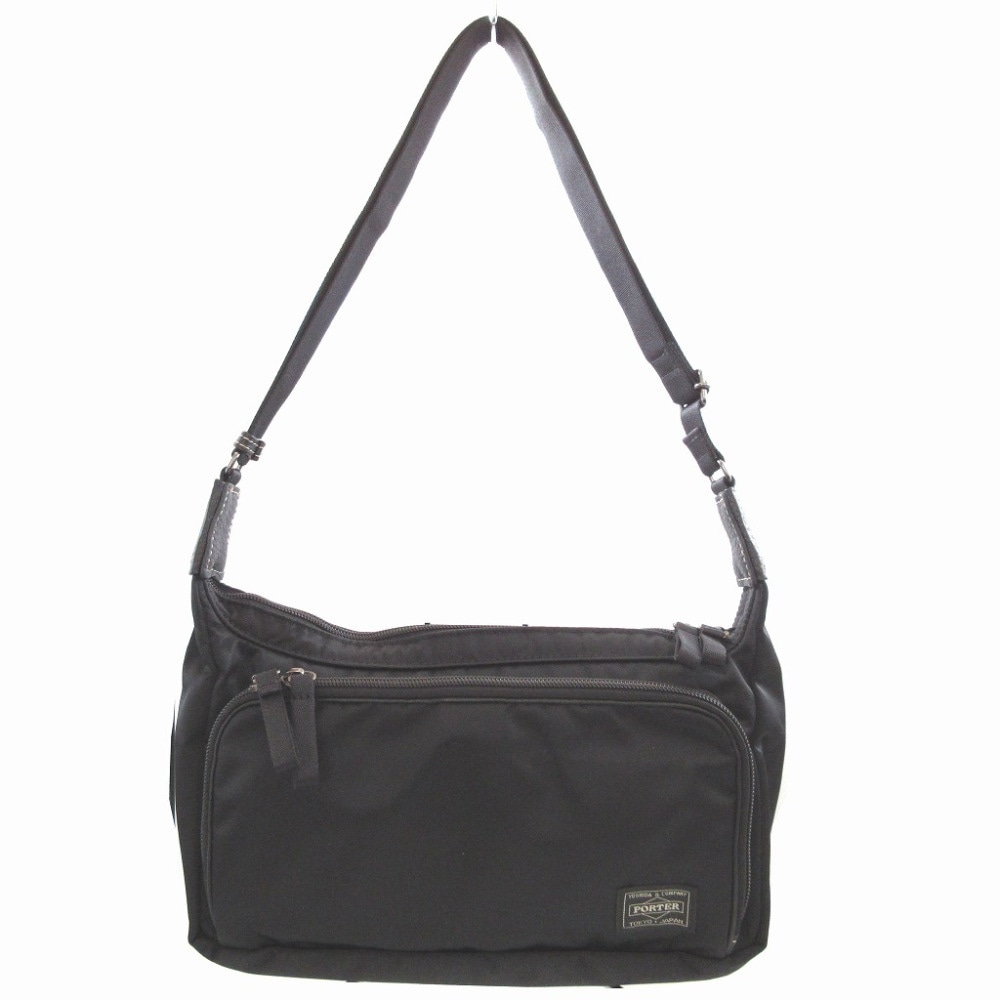 美品 ショルダーバッグ ナイロン/レザー/ナイロン ブラック 0607【中古】 メンズ