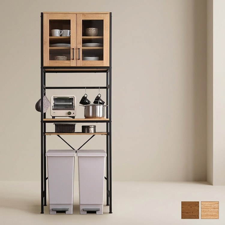 収納ラック スチール ヴィンテージごみ箱上ラック スリムタイプ ヴィンテージ 食器棚 ゴミ箱上ラック キッチン収納