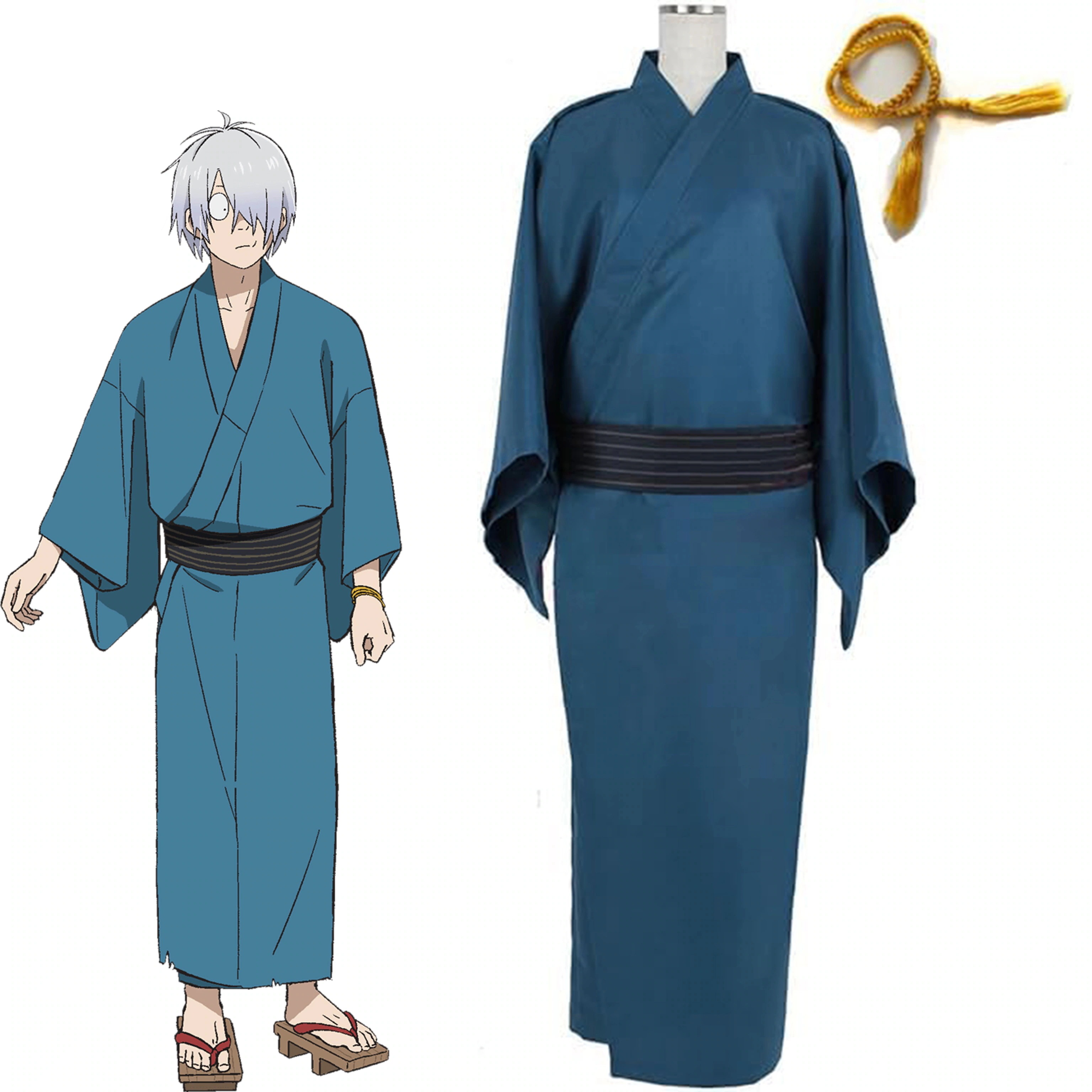 文化祭 クリスマス ハロウィン アニメ コスチューム イベント コスプレ衣装＋黄色腕輪付き 浴衣 着物 衣装 コスプレ 鬼太郎父 きたろう 鬼太郎 げげげきたろう ゲ