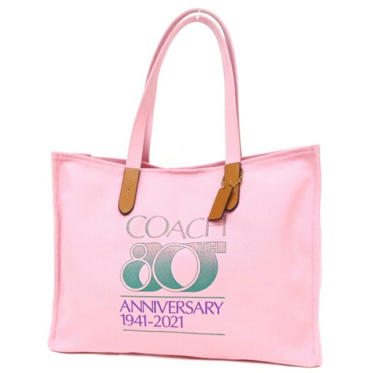 COACH 80TH ｱﾆﾊﾞｰｻﾘｰ ﾘｻｲｸﾙﾄｰﾄﾊﾞｯｸﾞ42 C7072 ﾋﾟﾝｸ ｷｬﾝﾊﾞｽ 【中古】(58744)