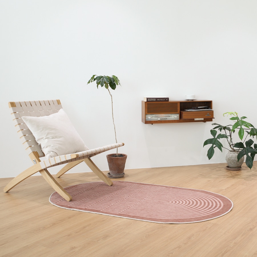 韓国 デイドリーマ ポイントカラー ユニークパターン 楕円形 ラグ FELT0041 85X150CM