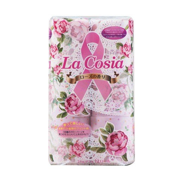 トイレットペーパー 丸富製紙 ラコシア ダブル25m 12ロール入り X8パック