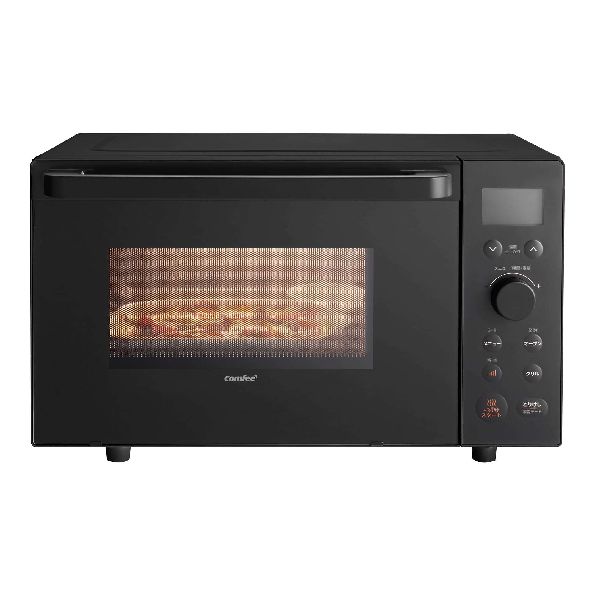 COMFEE オーブンレンジ 18L フラットテーブル レンジ・予熱対応 18種類オートメニュー 100~250℃温度調整対応 650Wレンジ出力 最大90分タイマー 全国対応 チャイルドロック C