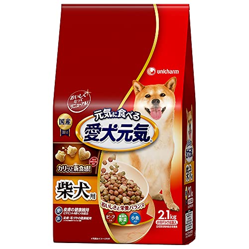 愛犬元気 柴犬用 ビーフ・緑黄色野菜・小魚入り 2.1kg×4個セット (まとめ買い)