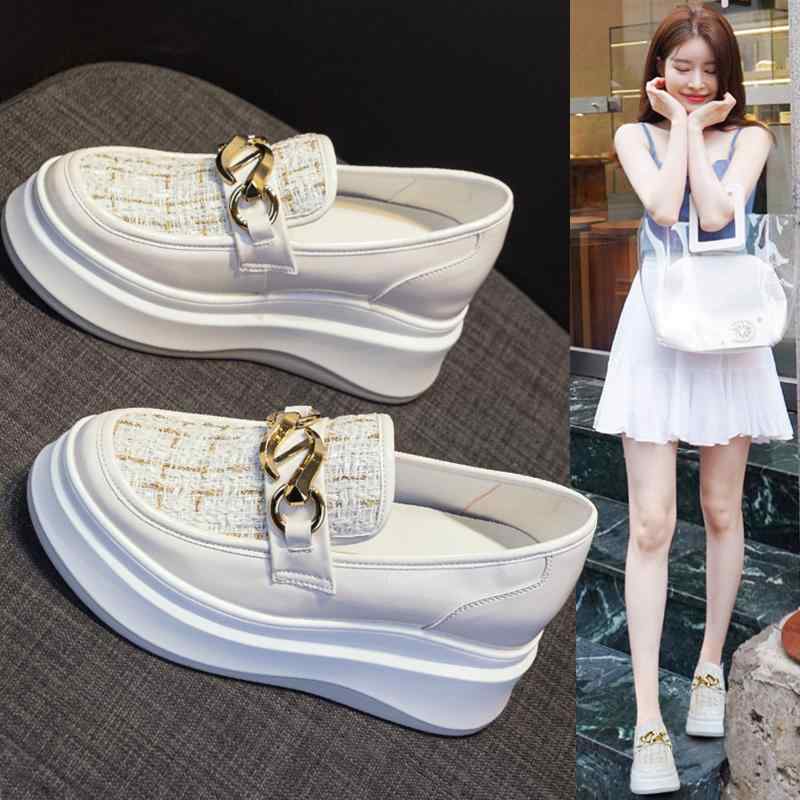 ローファー チェック柄 ツイード ウェッジソール 可愛い スリッポン パンプス 韓国系 黒 白 厚底 個性的 キュート 大人カジュアル 異素材mix かっこいい モノトーン レザーシューズ 抜け感 学