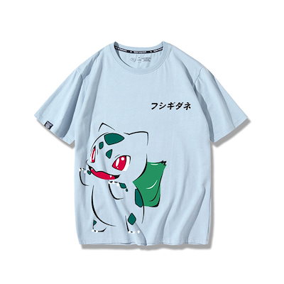 Qoo10] ピカチュウtシャツ男ポケモン潮牌連名小火