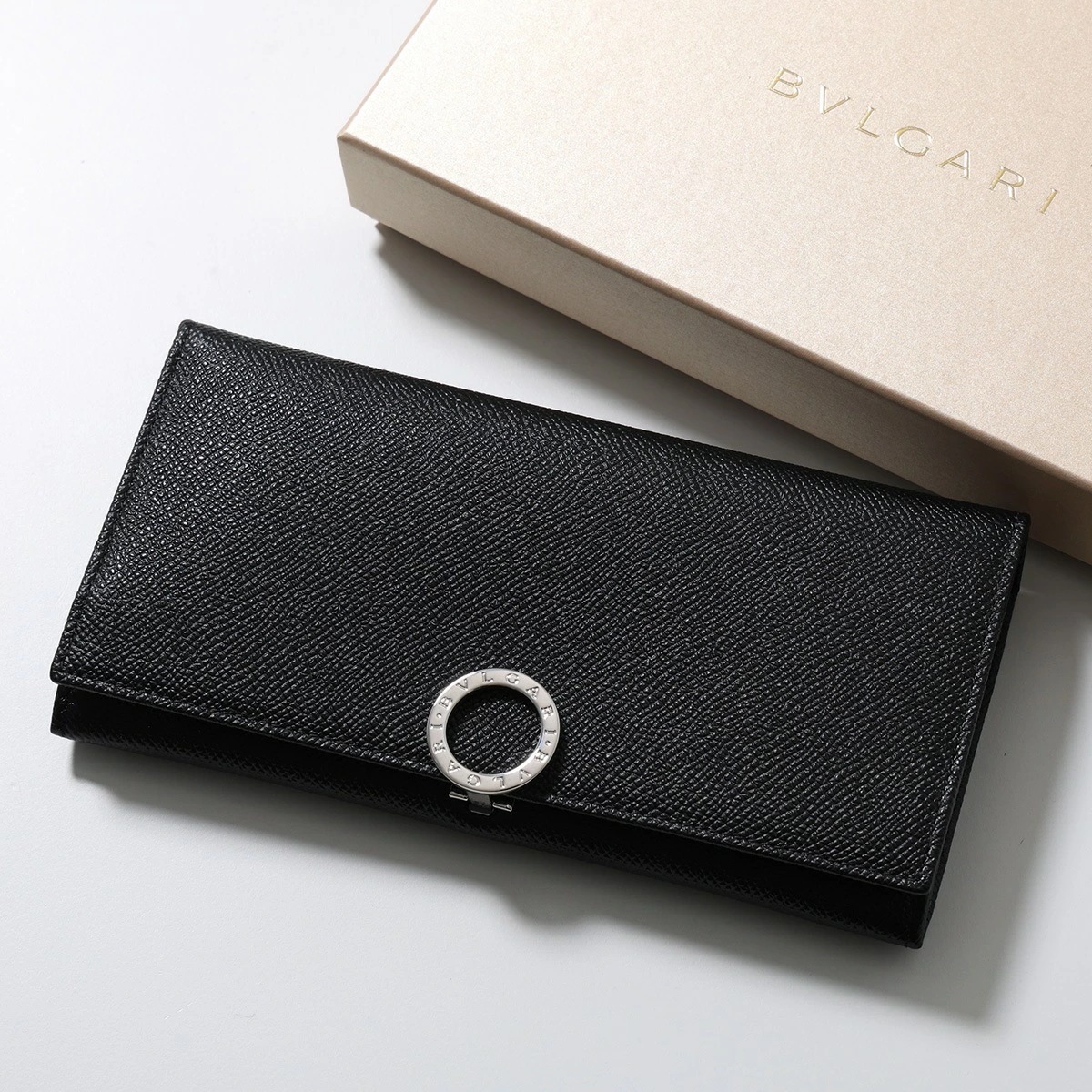 BVLGARI ブルガリ 二つ折り長財布 Bulgari Bulgari 2 30412 メンズ レザー 小銭入れあり バイカラー BLK