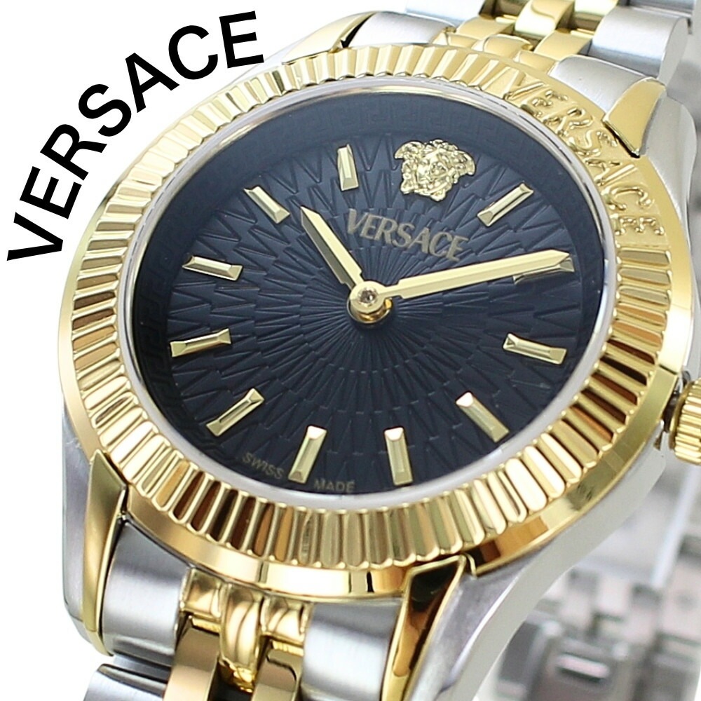 ヴェルサーチェ 腕時計 レディース VERSACE GRECA TIME LADY ブラック ゴールド シルバー メタルベルト 高級 ブランド おしゃれ きれいめ 女性 プレゼント ギフト VE9CA