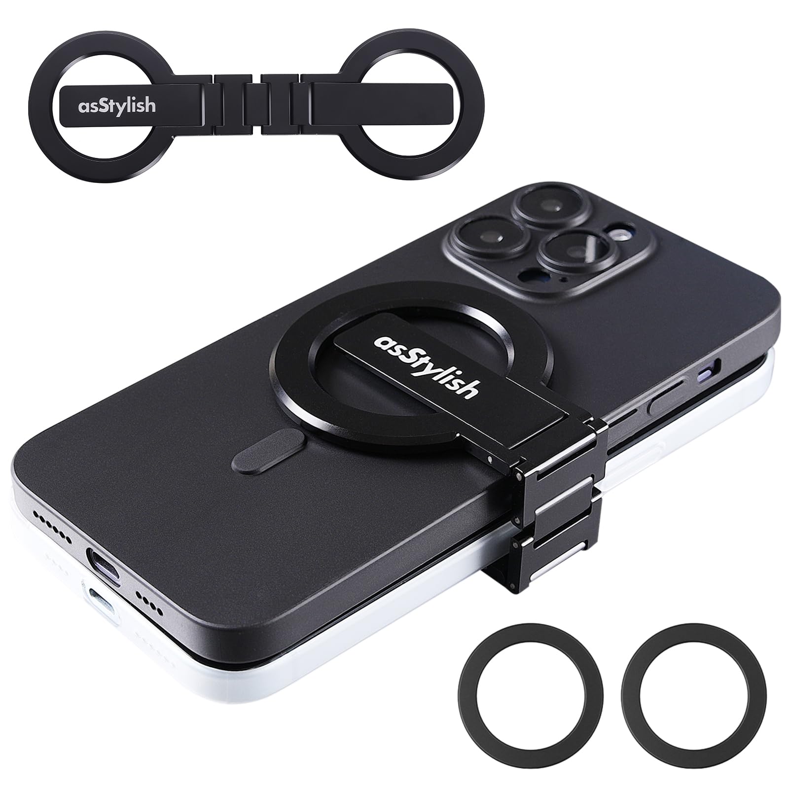 Twins Carry: iPhone と Android 用の磁気デュアル電話ホルダー プロフェッショナル旅行者ゲーマー向けの軽量ソリューション 仕事用と個人用に 2 台の電話を管理 (