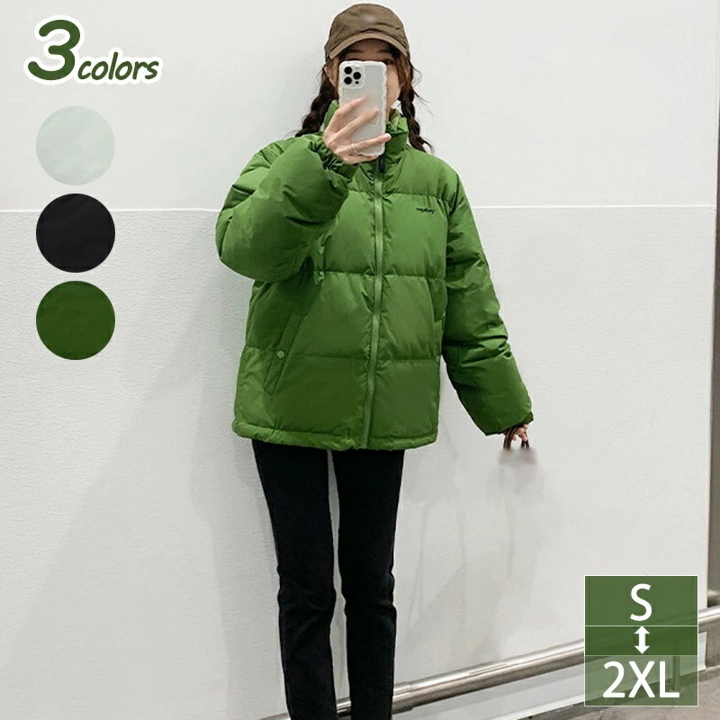 ダウンジャケット レディース 韓国風 体型カバー ダウンコート ショート丈 超軽量 フード付き 可愛い ショート丈 中綿入れ 厚手 暖かい 中綿ジャケット 防寒 アウター 軽量 無地 シンプル ストリ