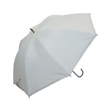 藤田屋 晴雨兼用長傘ショート 50cm ヒートカット 無地 ホワイト SS-1307（KT）