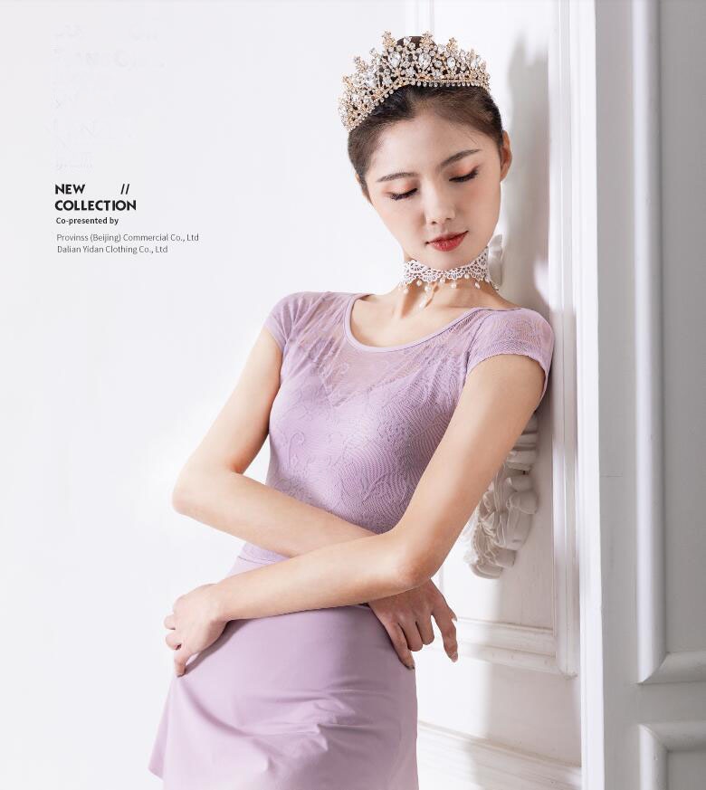 バレエ レオタード 大人用 半袖 レース 繊細な小花柄 エレガント レディース バレエ 体操 ヨガ 練習着 レッスン着 美シルエット ストレッチ バレエ 社交ダンス ウェア 美背 胸パッドポケット有