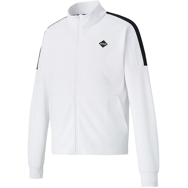 GOSEN ゴーセン 裏起毛ストレッチジャケット ホワイト L テニス WUPニットジャケット W2340-30