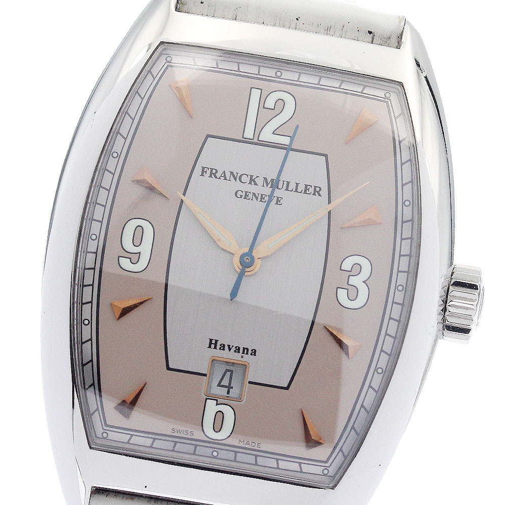 フランクミュラー FRANCK MULLER 7880 B SC DT HV トノーカーベックス ハバナ デイト 自動巻き メンズ 箱・保証書付き_952039【中古】