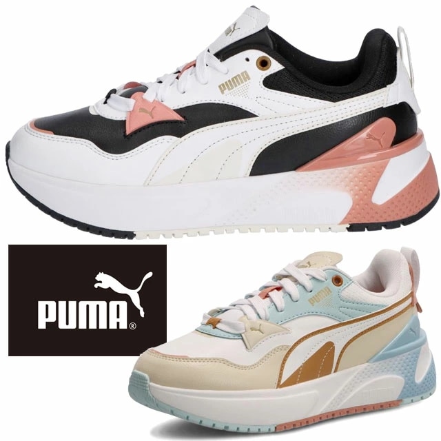プーマ 厚底 スニーカー レディース R78 ディスラプト チャンキーソール ローカット カジュアルシューズ 運動靴 397675 08 プーマブラック-ベイパーグレー 02 スノーラテ-フロステッド