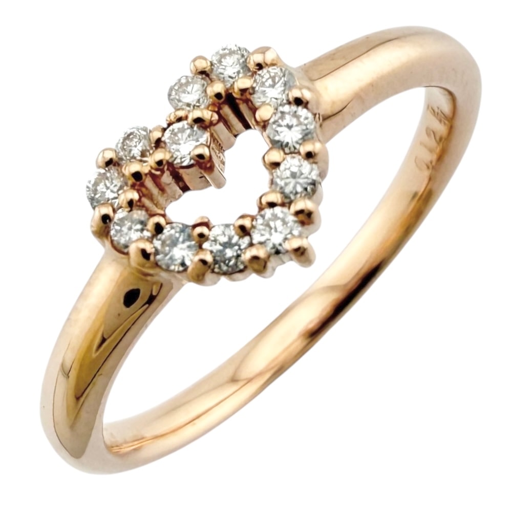 ポンテヴェキオ リング 指輪 7号 18金 K18ピンクゴールド ダイヤモンド Ponte Vecchio 中古 美品