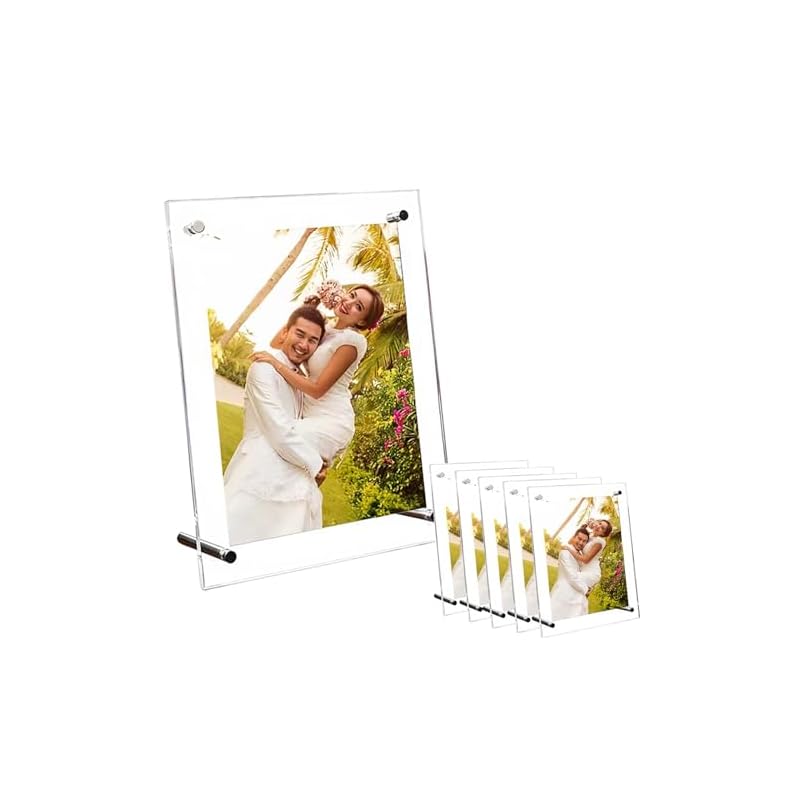 Laiqianle アクリル フォトフレーム 写真立て 縦横兼用 5個-a4 額縁 両面透明 保護フィルム付け ポスターフレーム/許可証賞状/ウエルカムボード (A4額縁 5個)