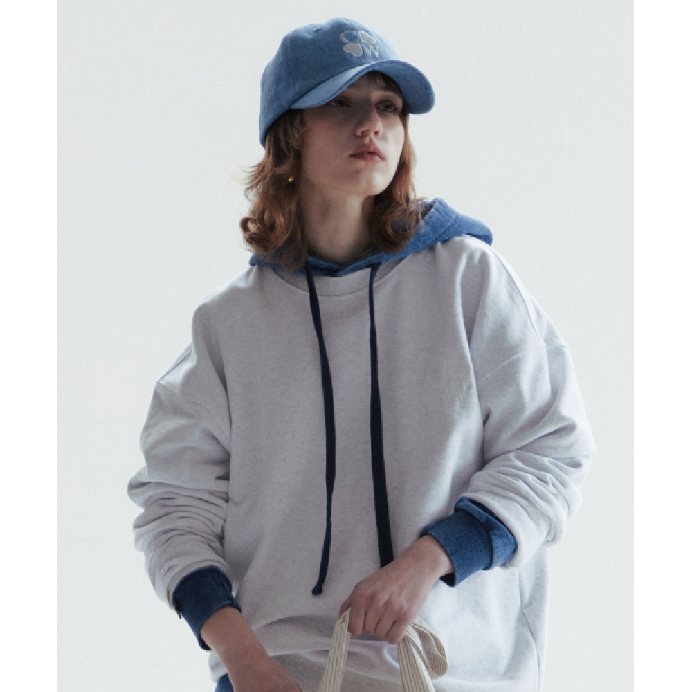 CHOWOO クロスハートデニムキャップ-ブルー