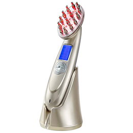 電動頭皮ブラシ 育毛 RF温熱 EMS 赤外線LED搭載 光エステ 多機能電動ヘアブラシ 発毛促進 頭皮マッサージ器 充電式