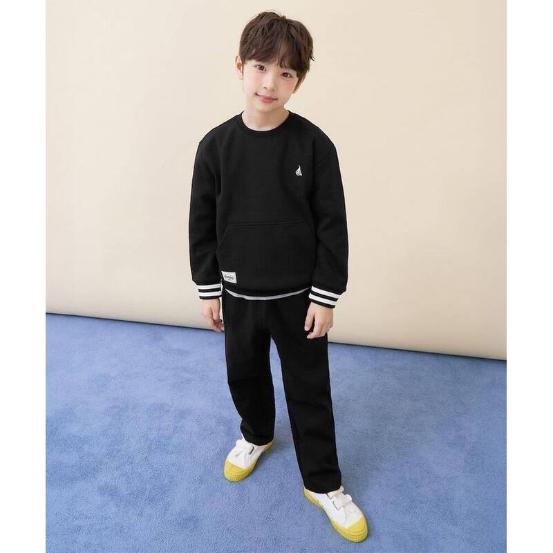ビーンポールキッズ BEANPOLE KIDS カンガルーポケット スウェットシャツ セット（上下） ブラック (BI6141U115) BI6141U115 377141