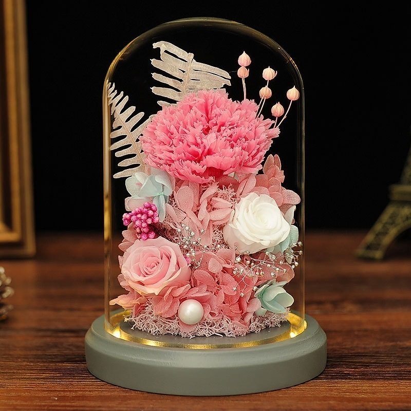 母の日のギフト 永遠の花 カーネーション 母の誕生日に 本物のドライフラワー クリエイティブなオーナメント カーネーション