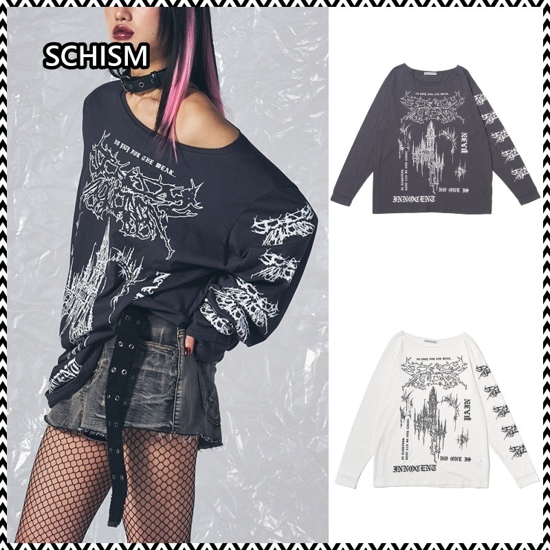 SCHISM EMO OFF SHOULDER LS TEE