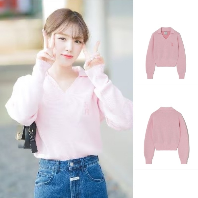 【Red velvet ウェンディ着用】ジャカードカラーVネックセーター[3color] 韓国正規品スウェット 23FW