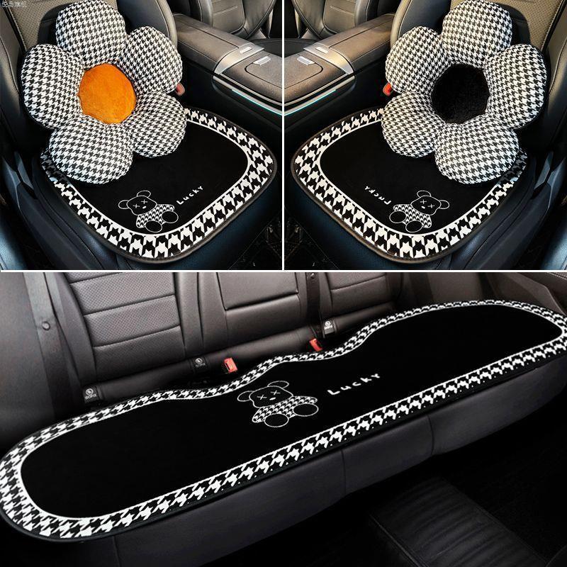 カーシートクッション冬ぬいぐるみオールシーズンノンスリップハーフパックシートカークッションカーシートクッションプラスベルベット3点セット