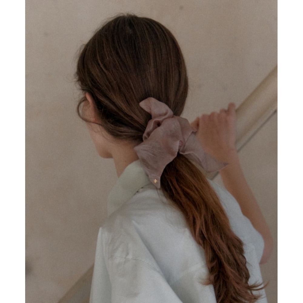 DEPOUND オーガンザスクエアスクランチ [ブラウン]