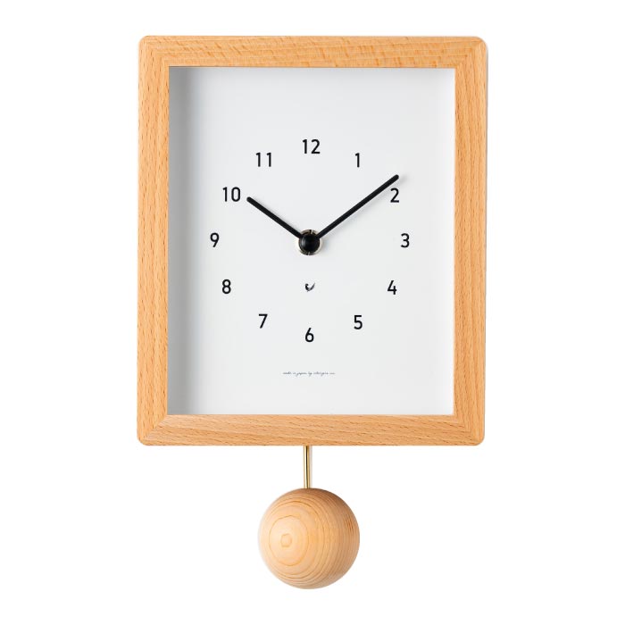 掛け時計 おしゃれ 振り子時計 木製 ブランクロック アナログ シャンブル CHAMBRE ブナ ひのき モダン レトロ 掛時計 置き時計 置掛両用 ウォールクロック 静音 壁掛け時計 リビング 12,210円