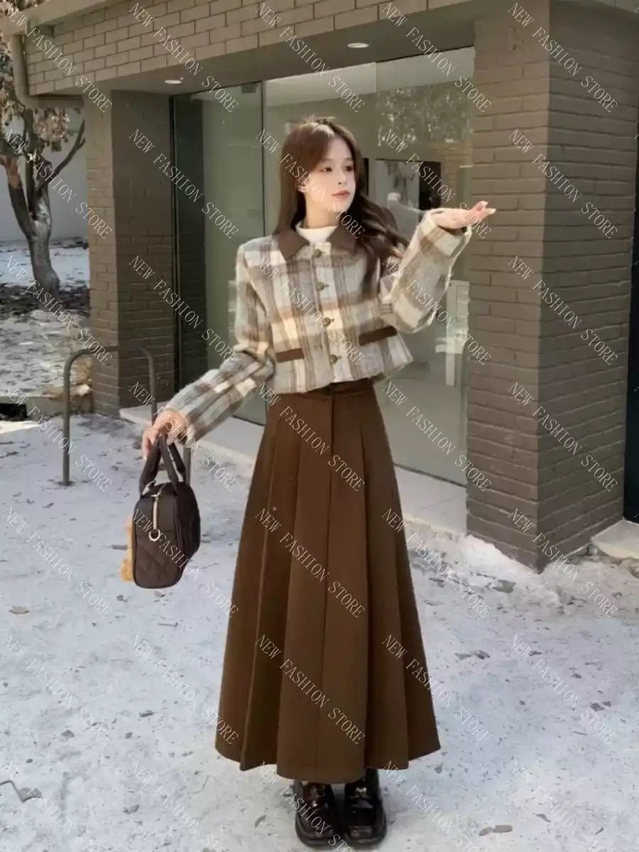 婦人服の秋冬スーツスカート2着-20