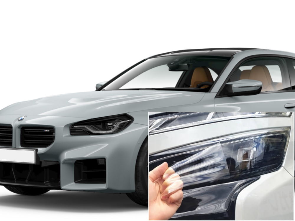 ヘッドライトプロテクションフィルム (BMW 2シリーズ M2 クーペ G87) 車種専用 カット済み 左右セット ヘッドライト保護
