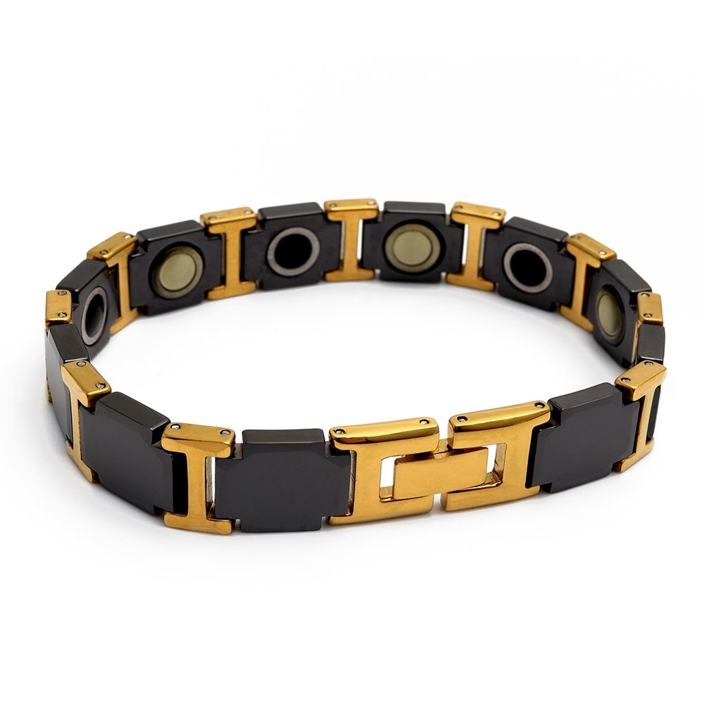 セラミック 磁気ブレスレット [b392-gold]