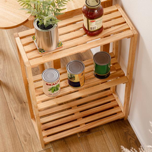 シェルフ 棚 ワイド オープンラック 収納棚 木製 3段 シンプル カフェ風 おしゃれ 北欧 玄関 リビング 寝室 ナチュラル デザイン カントリー 天然木 幅広 飾り台 5,773円