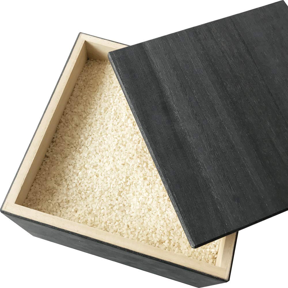 KATOMOKU 米びつ ブラック 5kg 桐 km-115BK 木製