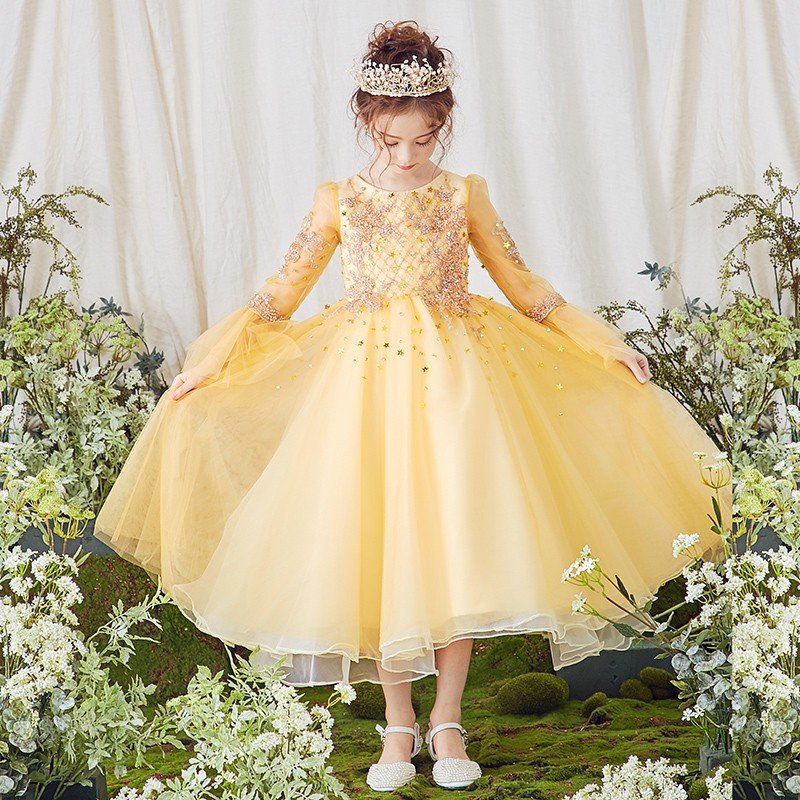 子供ドレス ピアノ発表会 ドレス 長袖 結婚式 パーティー ワンピース フォーマル キッズ ジュニア