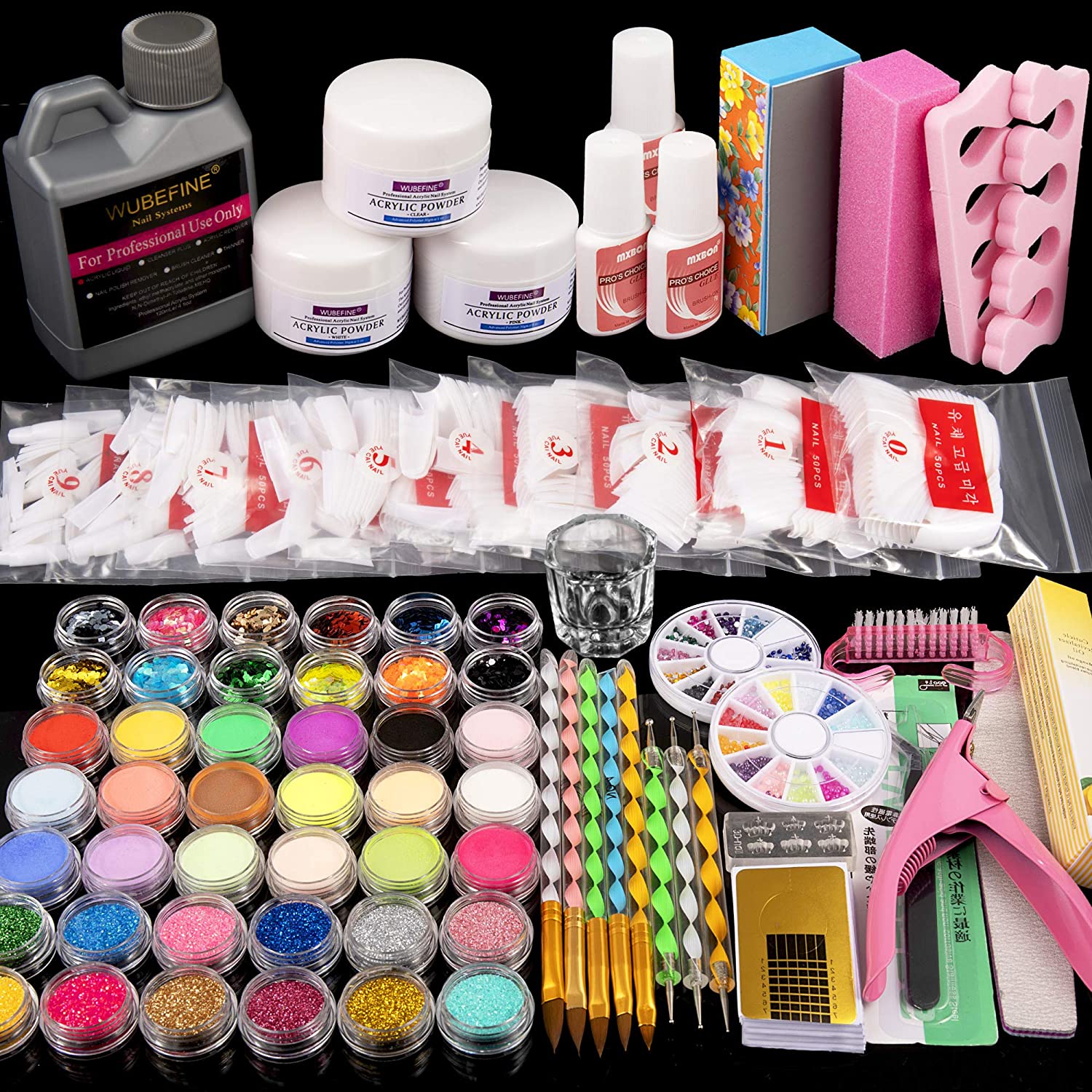[アメリカ無料直送] [プレミアム商品][満足度上位]42 in 1アクリルネイルキットネイルアクリ