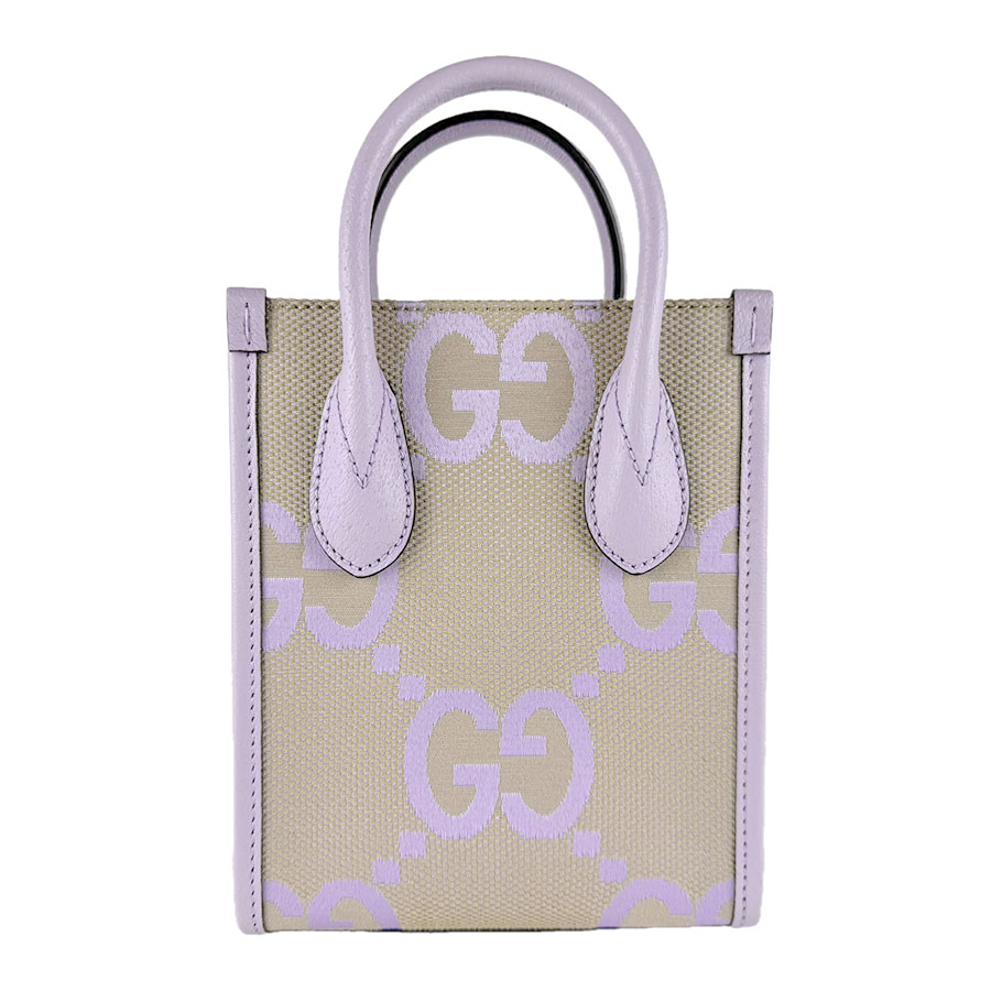 グッチ GUCCI ハンドバッグ ショルダーバッグ ジャンボGG GGキャンバス/レザー パープル/ベージュ レディース 671623 z9728