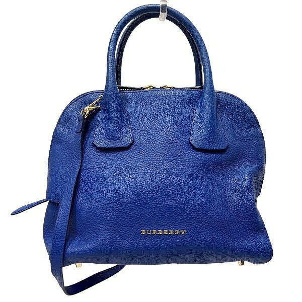 バーバリー ブルー レザー 2WAY バッグ ハンドバッグ ショルダーバッグレディース 【中古】