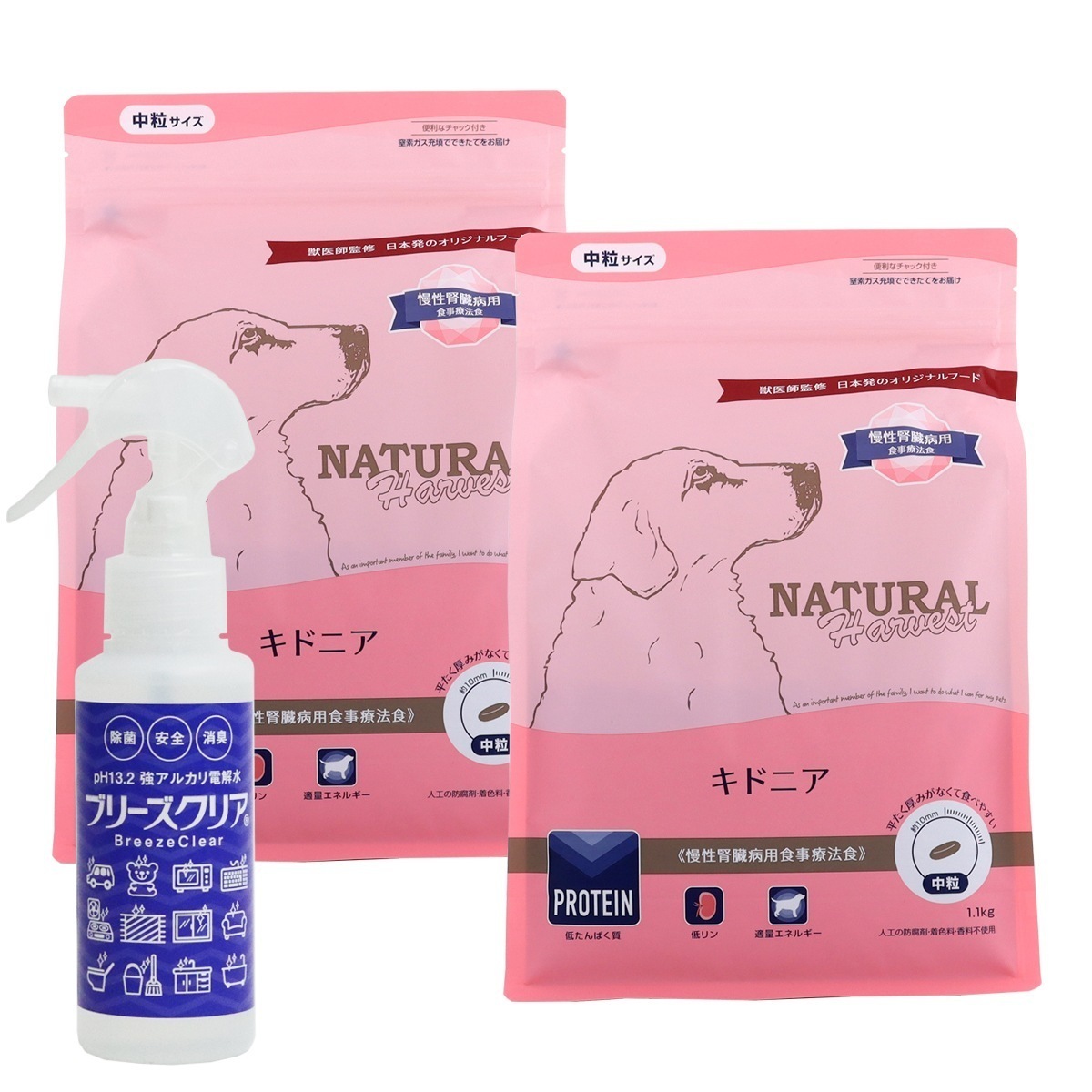 キドニア 腎臓ケア用 1.1kg×2袋【ph13.2強アルカリ電解水100ml付き】 6,098円