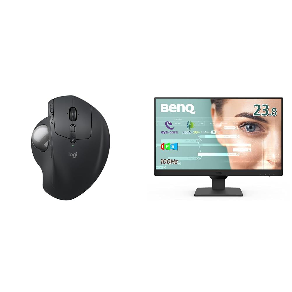 【セット買い】 【Amazon.co.jp限定】 ロジクール 静音 ワイヤレス トラックボール マウス MXTB2d + ベンキュージャパン BenQ アイケアモニター GW2490 23.8インチ 22,579円