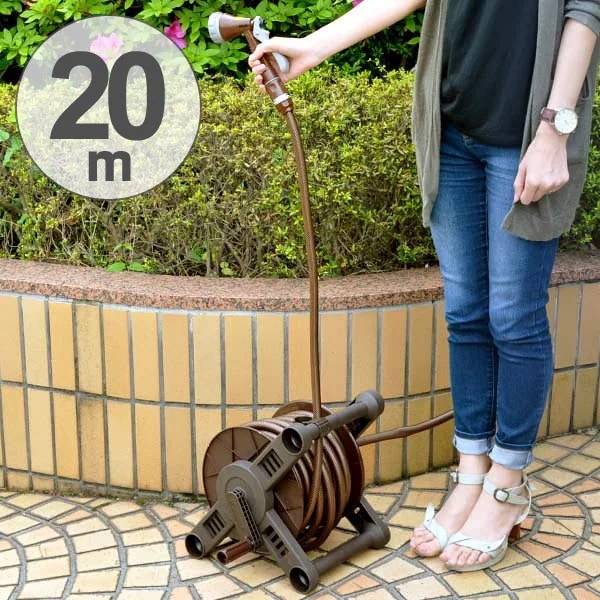 ホースリール　ヴァルナブラウン　20M巻 （ 20m 散水 水撒き 水やり ガーデニング 園芸 洗車