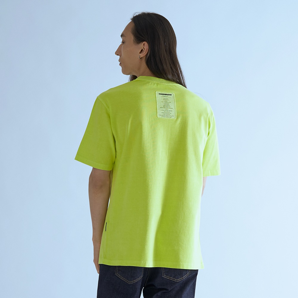 ピグメント ラベル アート 半袖Tシャツ YGN