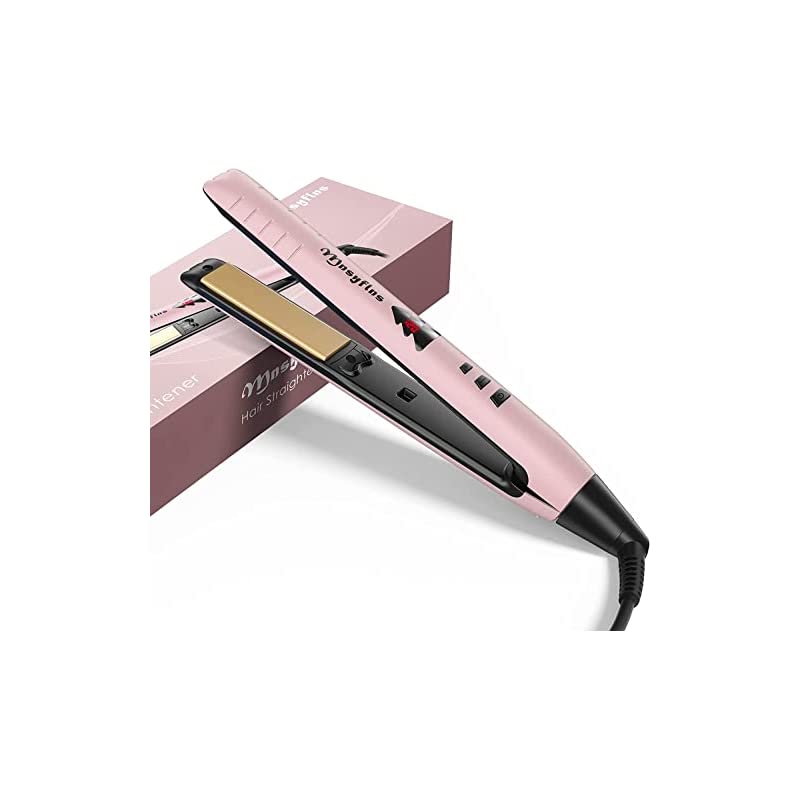 ヘアアイロン ストレート カール 高性能セラミックヒーター 24mm 温度調節可(120℃から200℃まで5℃刻みで設定可能) 30分無操作自動電源切れ LCDスクリーン 10秒急速加熱 軽量でコンパ