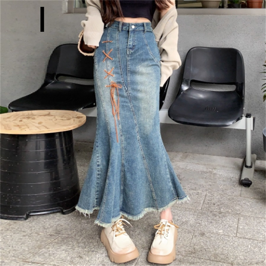 ロングスカート デニムスカート マーメイドスカート マキシスカート ロング丈 フレア Aライン ハイウエスト デニム かわいい 大人可愛い きれいめ シンプル カジュアル 大人 上品