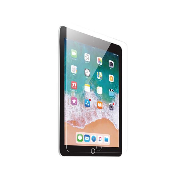 (まとめ)サンワサプライ 9.7インチiPad2018/2017用強化ガラスフィルム LCD-IPAD97G(×2セット)