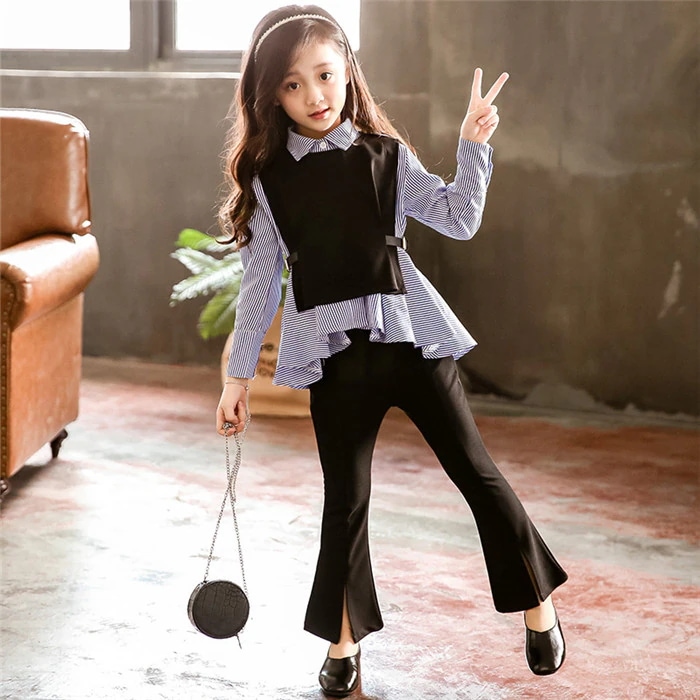 子供服 セットアップ キッズ衣装 韓国子ども服 フォーマルスーツ 3点セット ブラウス ベスト ズボン 春秋 女の子 ガールズ 姫系 上下 韓国 可愛い 長袖 カジュアル おしゃれ 入学式 面接