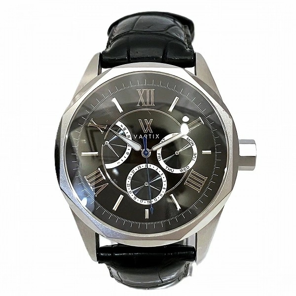 ヴァティックス アライヴ PR01-0101 自動巻 パワーリザーブ デイデイト 腕時計【中古】