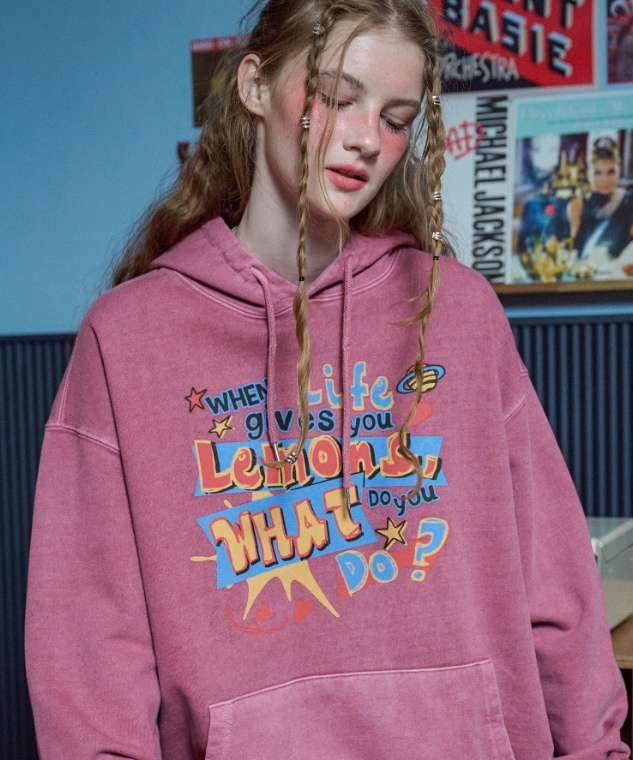 ライフワット ピグメント パーカー ダスティピンク UNISEX PINK